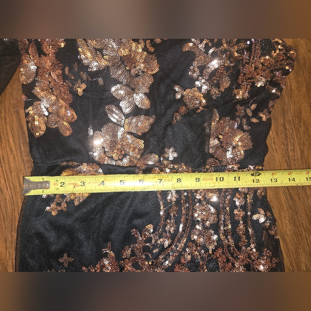 Fashion Nova All Nighter Long Sleeve Sequin Gown With High Thigh Split Small - Picture 9 of 12